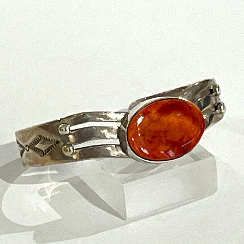 Apple Coral and Sterling Cuff #1169