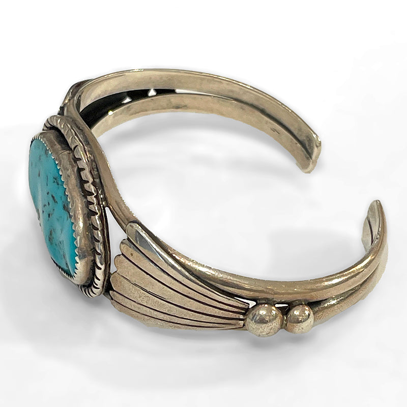 Turquoise and Sterling Silver Cuff by Bah Hayes #1222