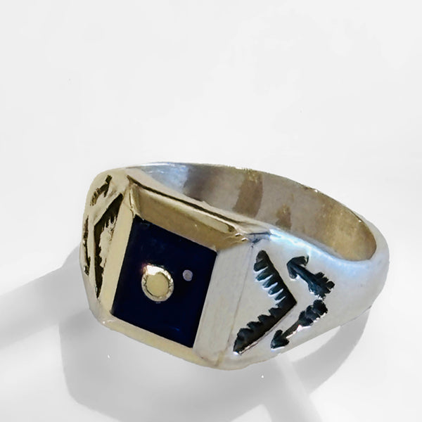 Lapis Inlay Ring by Veronica Benally #1297