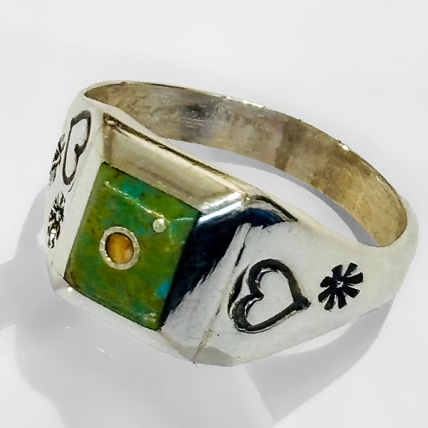 Serpentine Inlay Ring by Veronica Benally #1299