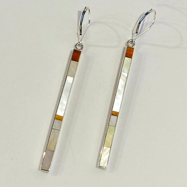 Mother of Pearl Inlay Earrings by Veronica Benally #1300