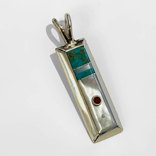 Lapis and Mother-of-Pearl Pendant by Veronica Benally #1313