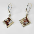 Square Crazy Horse Inlay Earrings by Veronica Benally #1316