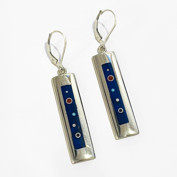Lapis Inlay Earrings by Veronica Benally #1318