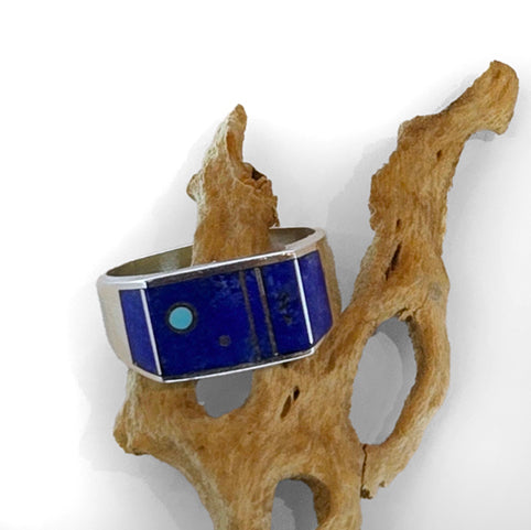 Lapis Inlay Ring by Veronica Benally #1325