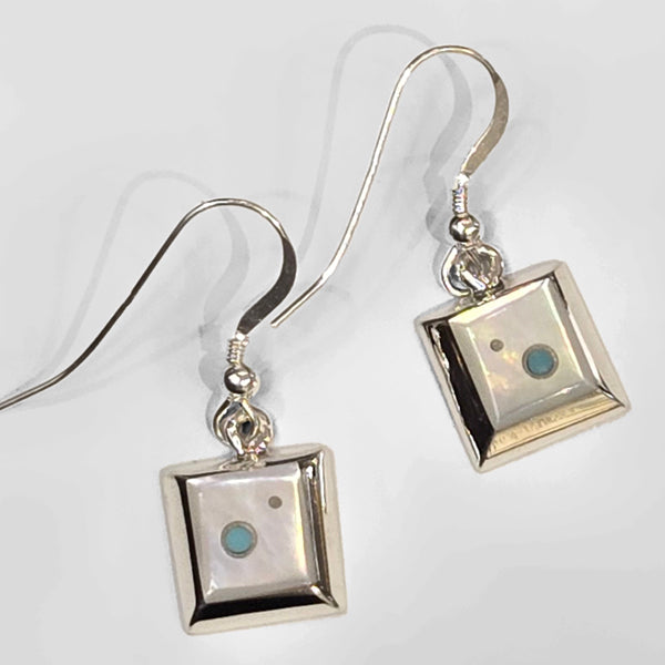 Mother of Pearl Inlay Earrings by Veronica Benally #1330