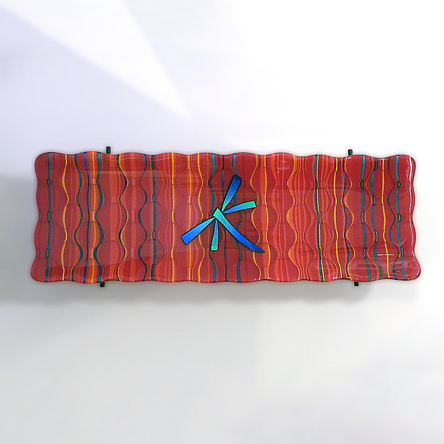 Fused and Dichroic Glass Tray by Carol Lujan #1619