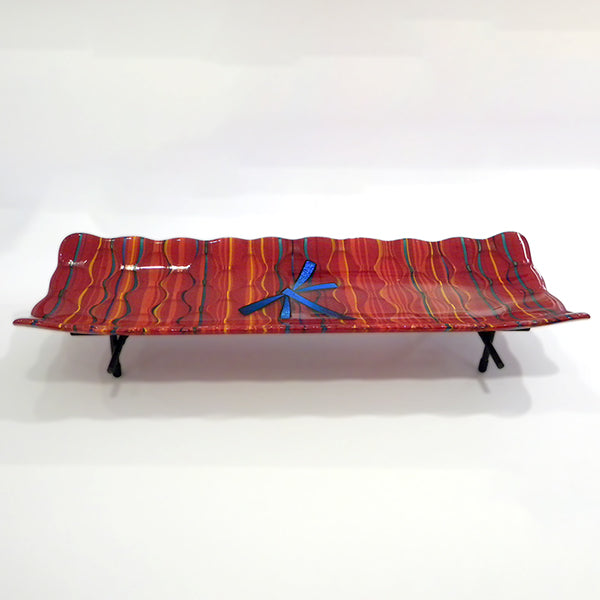 Fused and Dichroic Glass Tray by Carol Lujan #1619