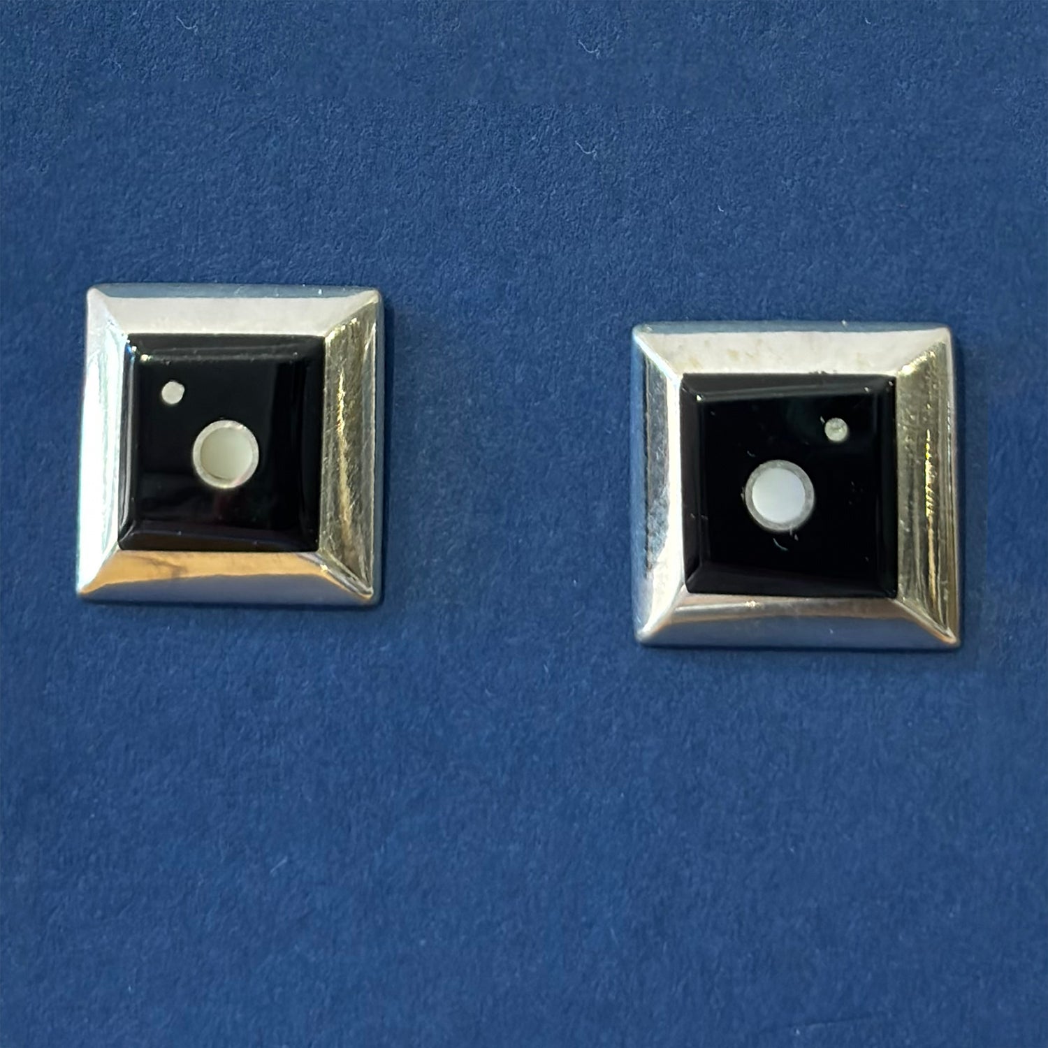 Jet Inlay Post Earrings by Veronica Benally #1796