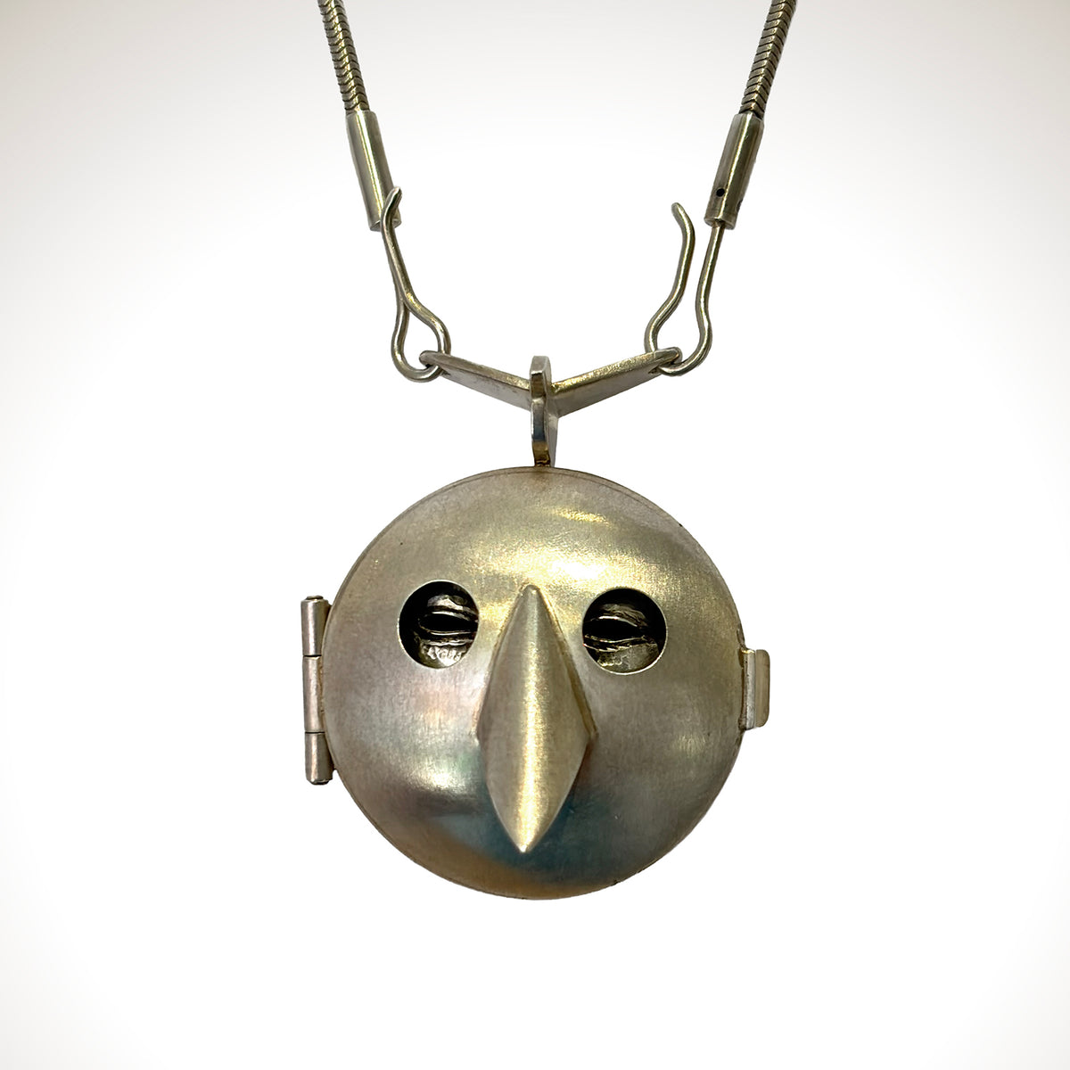 Sterling Silver Mask Locket with Removable Face