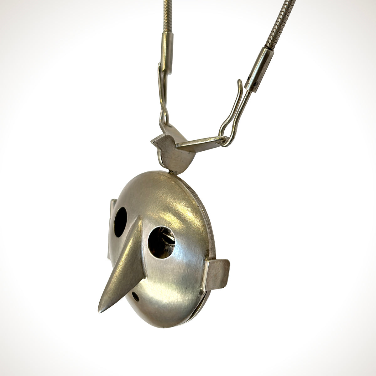 Sterling Silver Mask Locket with Removable Face