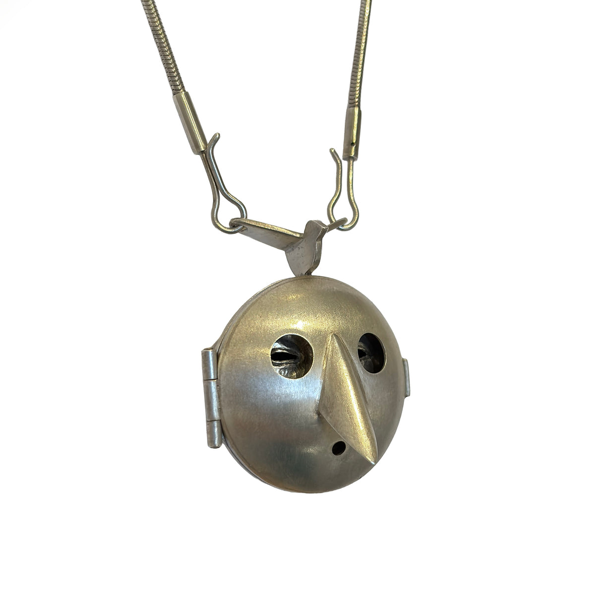 Sterling Silver Mask Locket with Removable Face