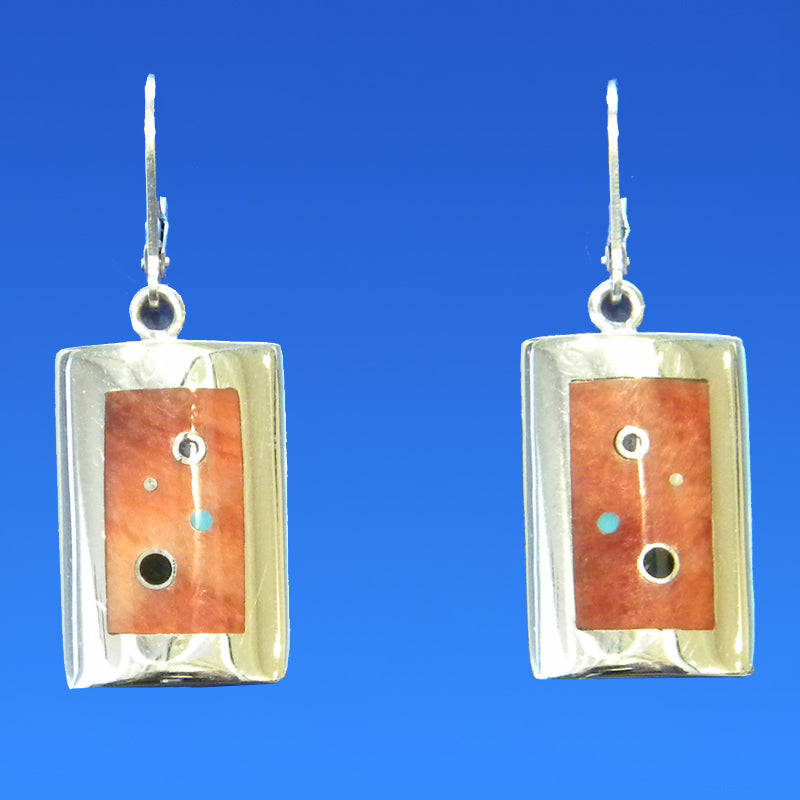 Spiny Oyster Inlay Earrings by Veronica Benally #201
