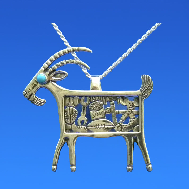 Hungry Goat Pendant by Russell Lee #1185