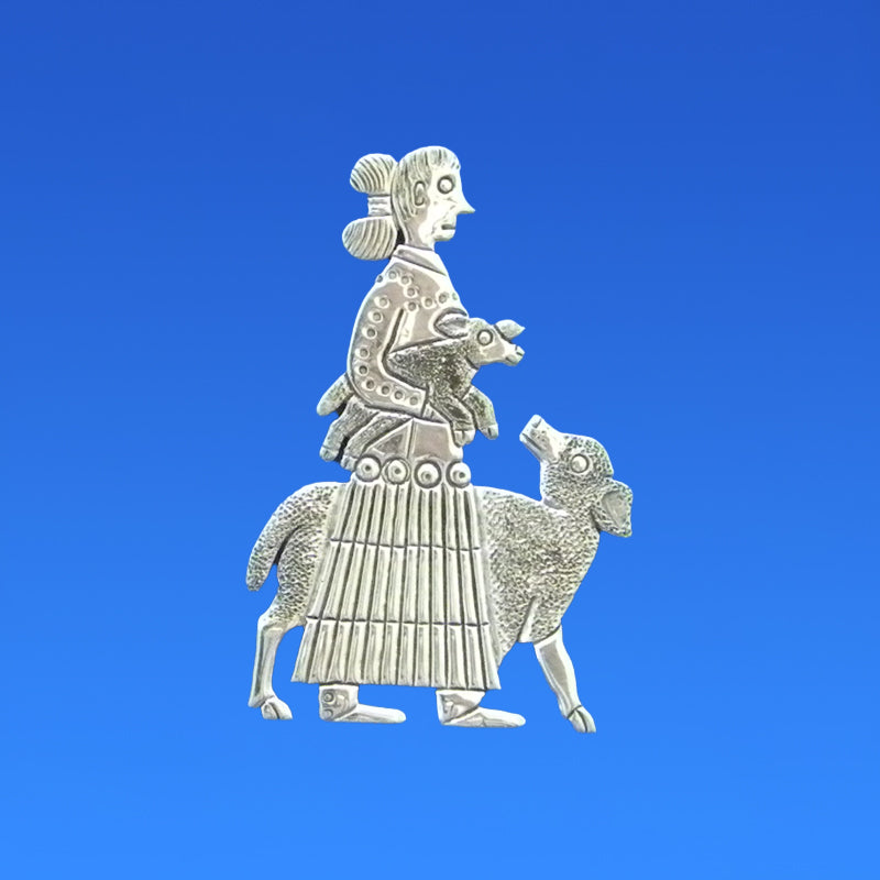 Dine' (Navajo) Woman Pin by Russell Lee #364