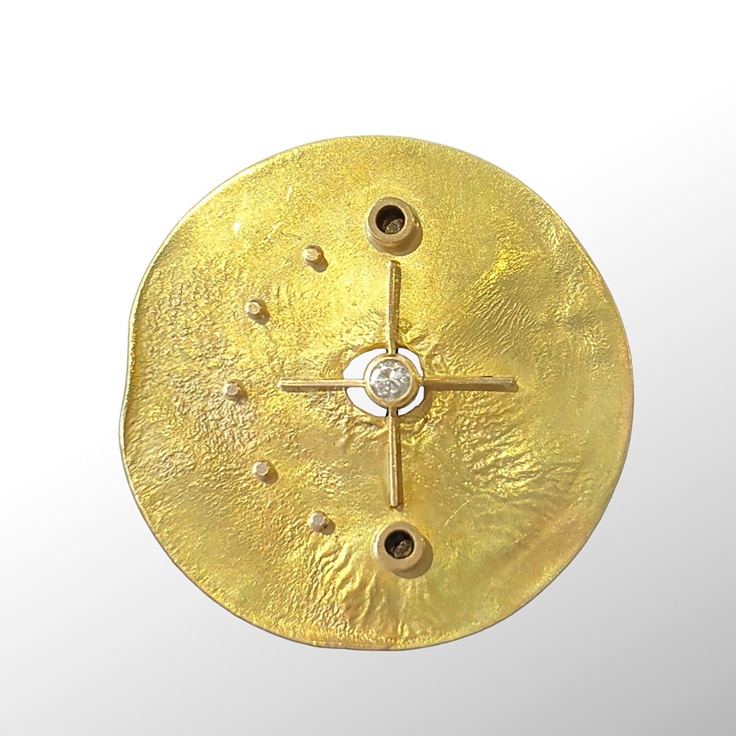 Gold "Shield" Pin with Diamond Accent by Lee Phillips #383-633