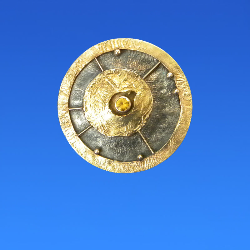 Sterling Silver and Citrine Pin by Lee Phillips #685-658