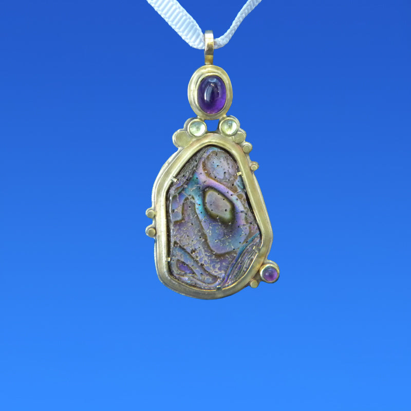 Abalone, Amethyst and Peridot Pendant by Lee Phillips #418-1168