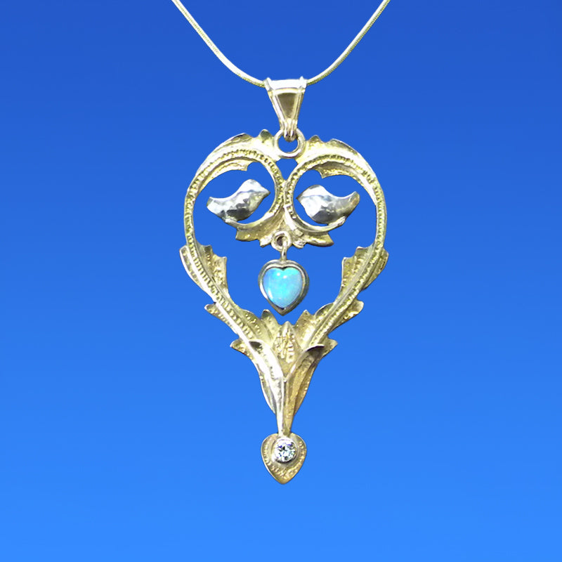 Diamond and Opal Pendant  by Lee Phillips #470-793B