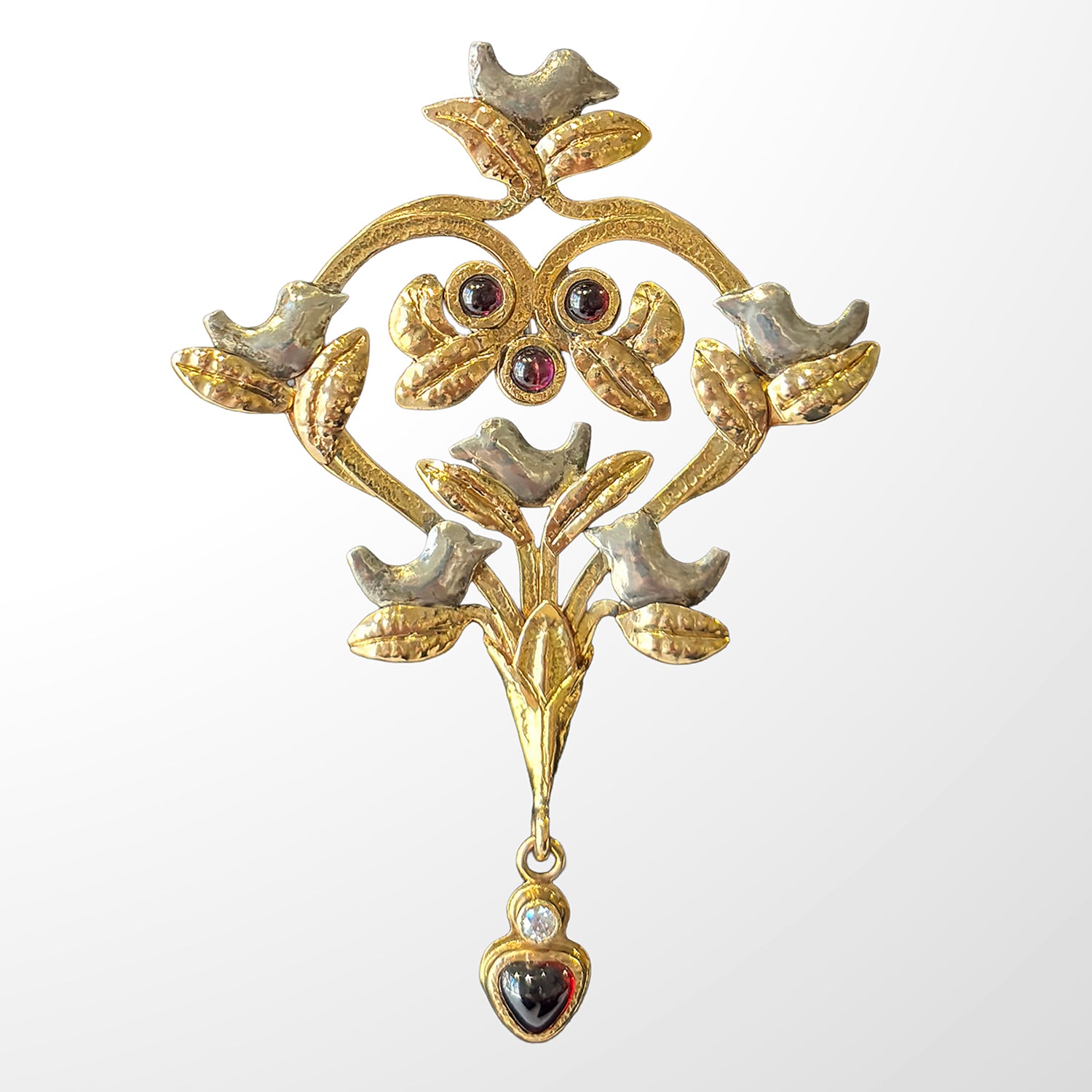 Garnet and Diamond Brooch  by Lee Phillips #471-795