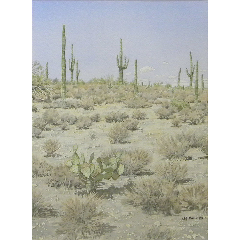 Prickly Pear and Saguaros by Lee Phillips #614