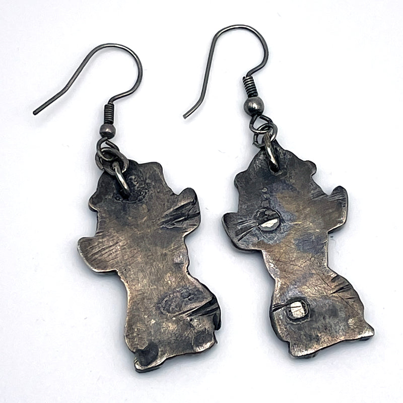 Vintage Zuni Rainbow God Earrings  #748