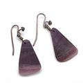 Purple Quahog Shell Triangle Tab Earrings by Louis Padilla #749