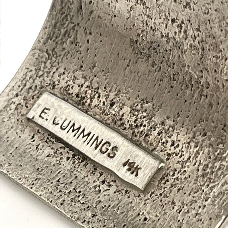 Coral and Sterling Silver/14k Tufa Cast Cuff by Edison Cummings #765