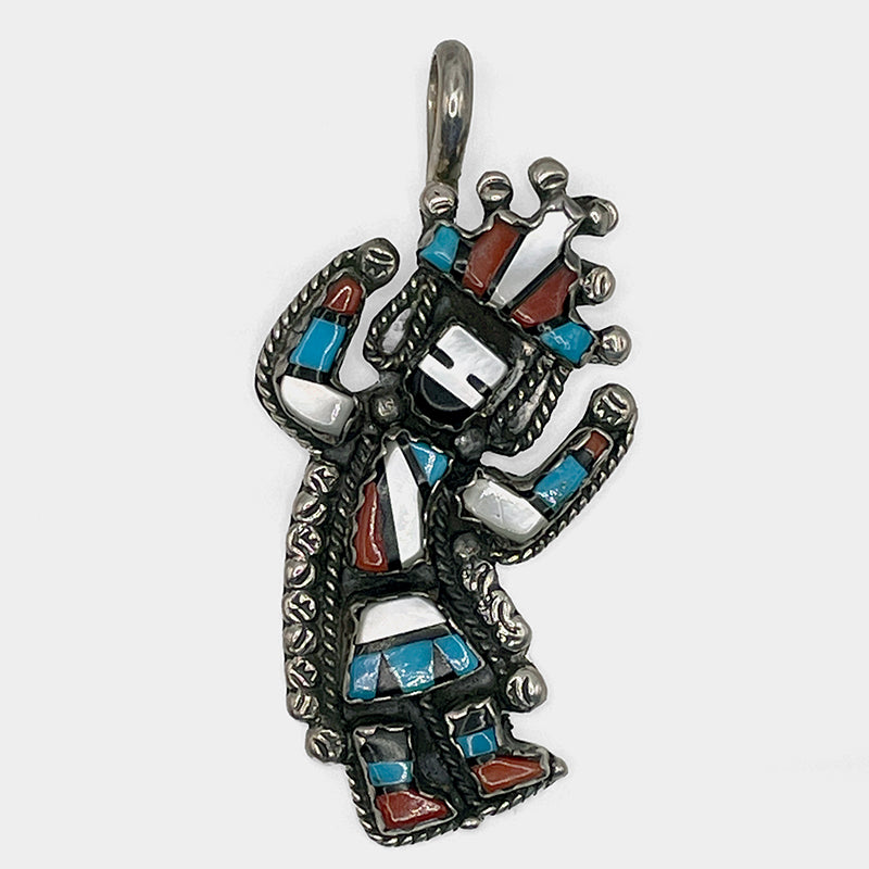 Zuni Rainbow Man Pendant Attributed to Herbert and Esther Cellicion #766