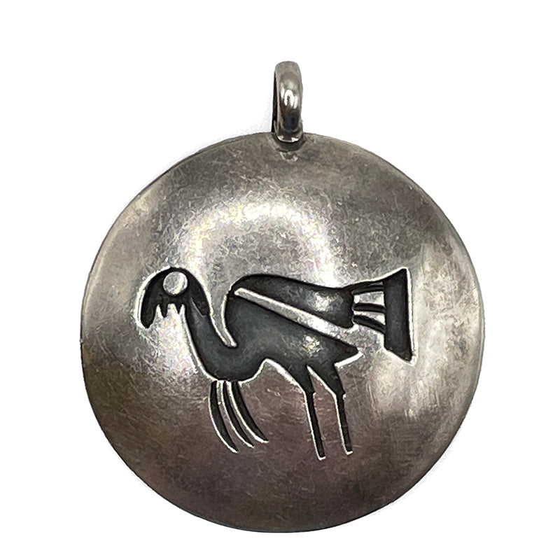 Vintage Hopi Overlay Turkey Pendant #774