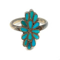 Zuni Flat-channel Turquoise Ring #778