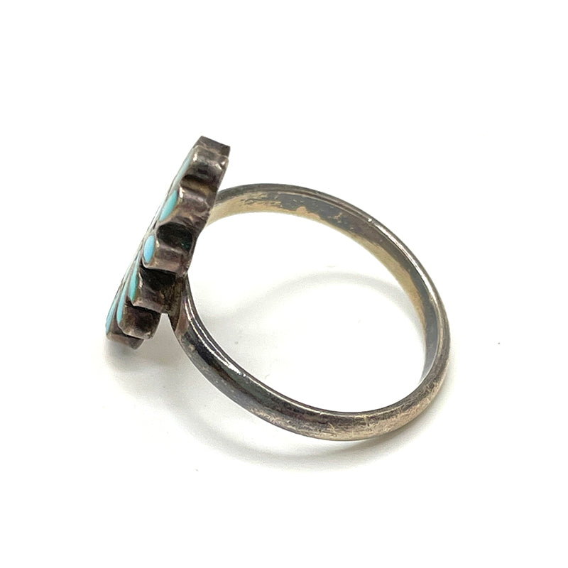 Zuni Flat-channel Turquoise Ring #778