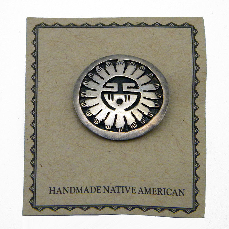 Vintage Hopi Sunface Overlay Pin #807