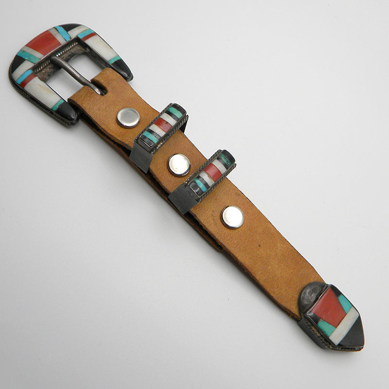 Early 4-piece Zuni Inlay Ranger Set #826