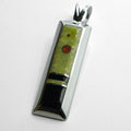 Serpentine and Jet Inlay Pendant by Veronica Benally #869