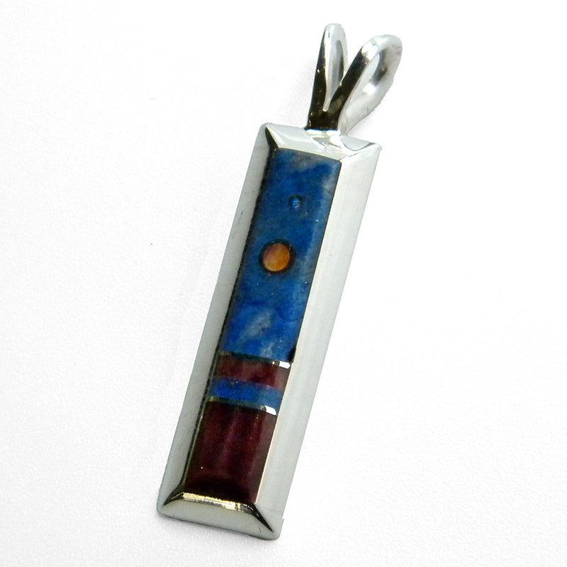 Lapis and Spiny Oyster Inlay Pendant by Veronica Benally #870