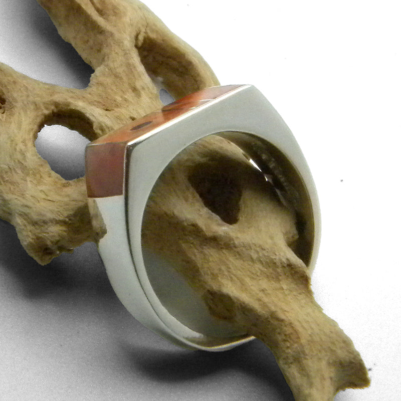 Spiney Oyster Inlay Ring by Veronica Benally #884