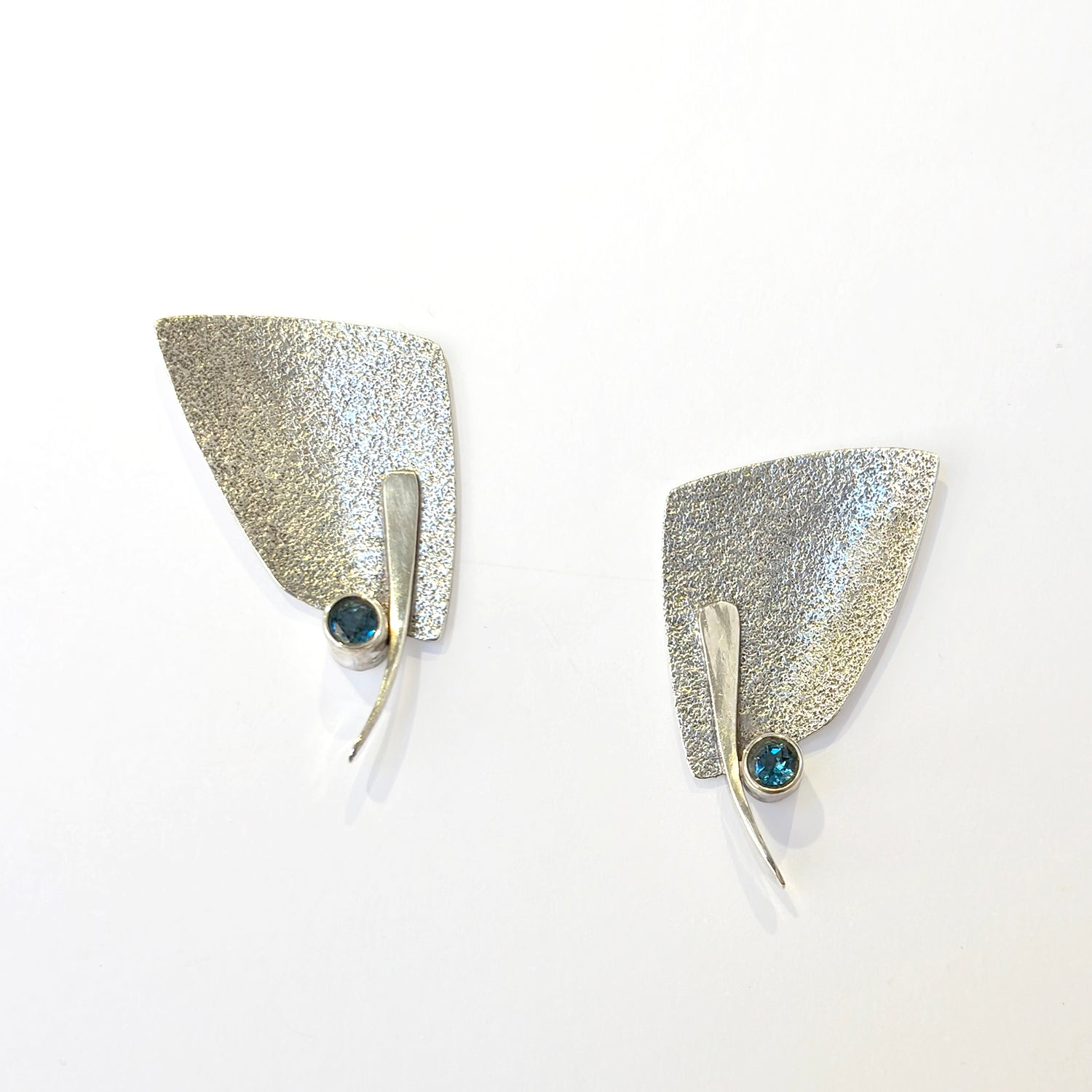 Sterling Silver and Blue Topaz Earrings by Lee Phillips #941-993