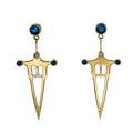 14k, Rainbow Moonstone and Diamond Earrings by Lee Phillips #696-979