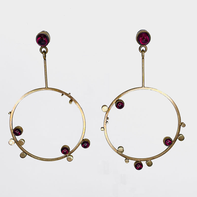 14k and Garnet Earrings by Lee Phillips #198-990