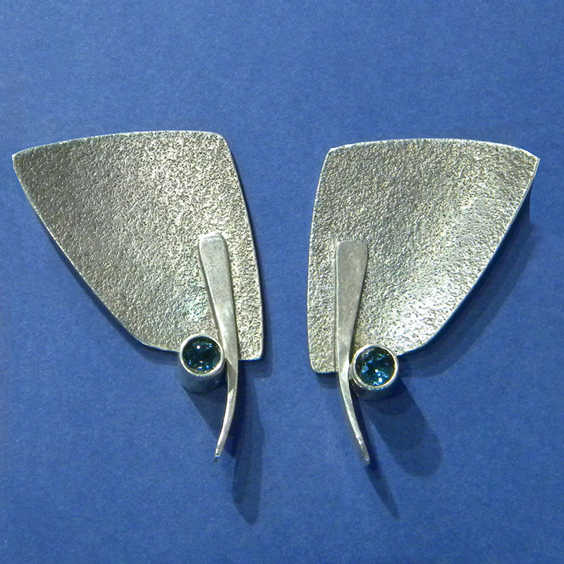 Sterling Silver and Blue Topaz Earrings by Lee Phillips #941-993