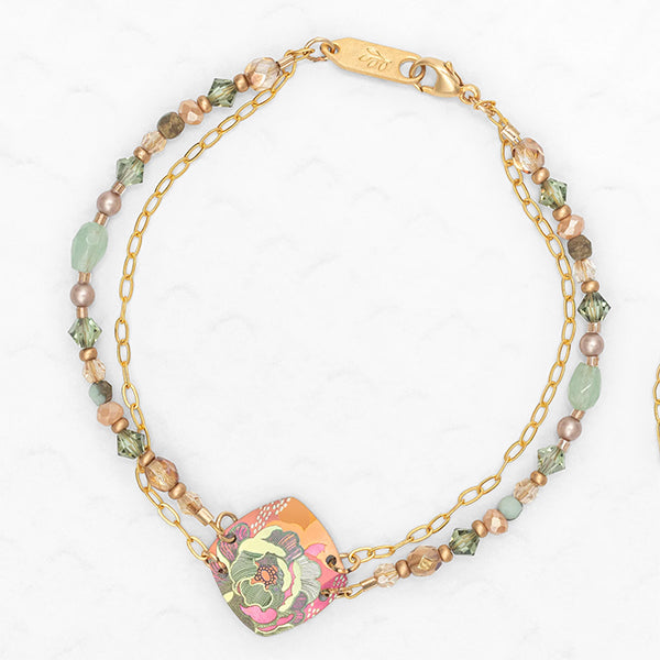 Elena Beaded Bracelet-Rose #1566