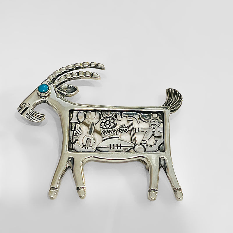 Hungry Goat Pin by Russell Lee #1282