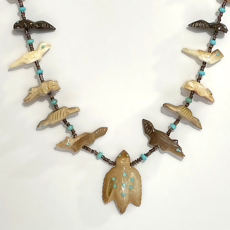 Petrified Mammoth Tusk Fetish Necklace by Lena Boone #1178