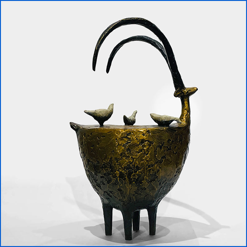 Proud Sheep and Three White Birds by Jill Shwaiko #Rr3B