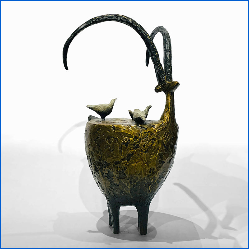 Proud Sheep and Three White Birds by Jill Shwaiko #Rr3B