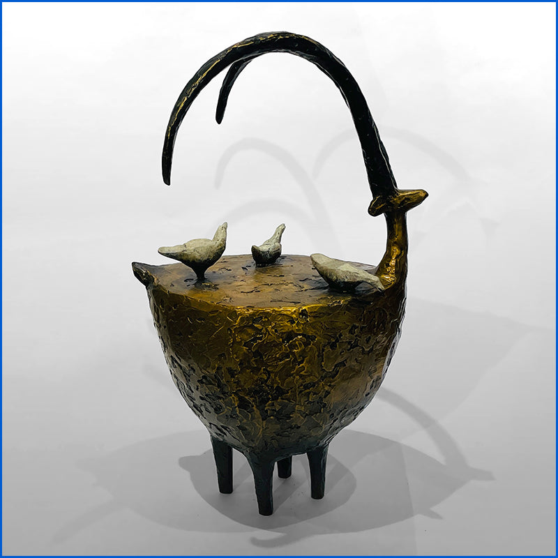 Proud Sheep and Three White Birds by Jill Shwaiko #Rr3B