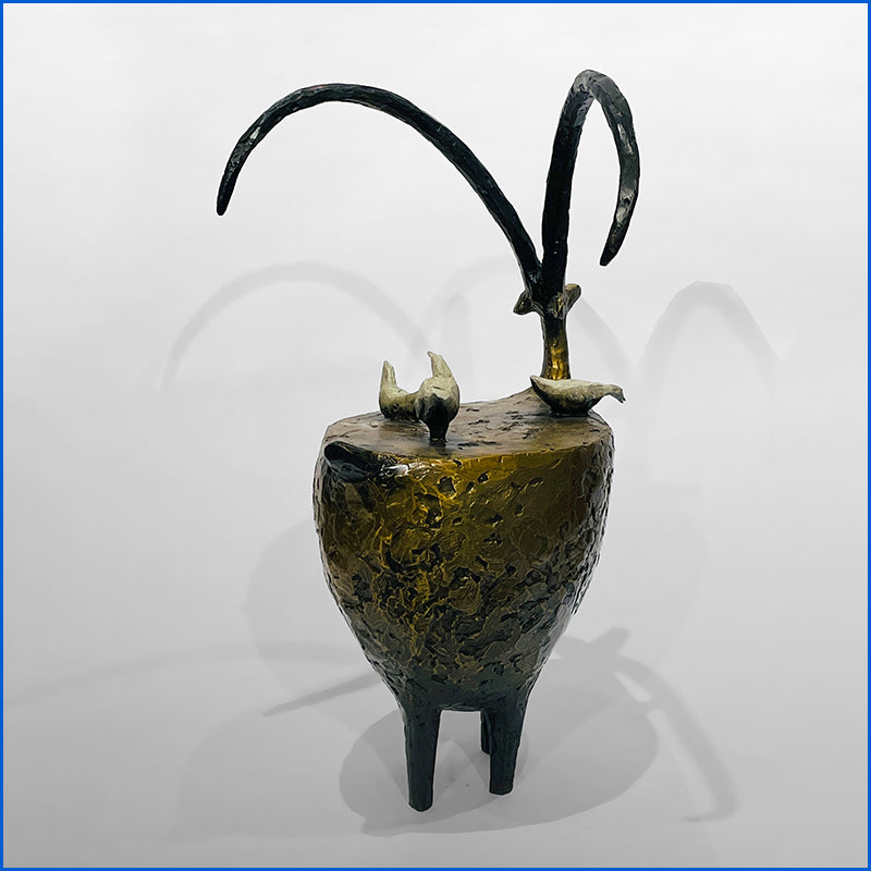 Proud Sheep and Three White Birds by Jill Shwaiko #Rr3B